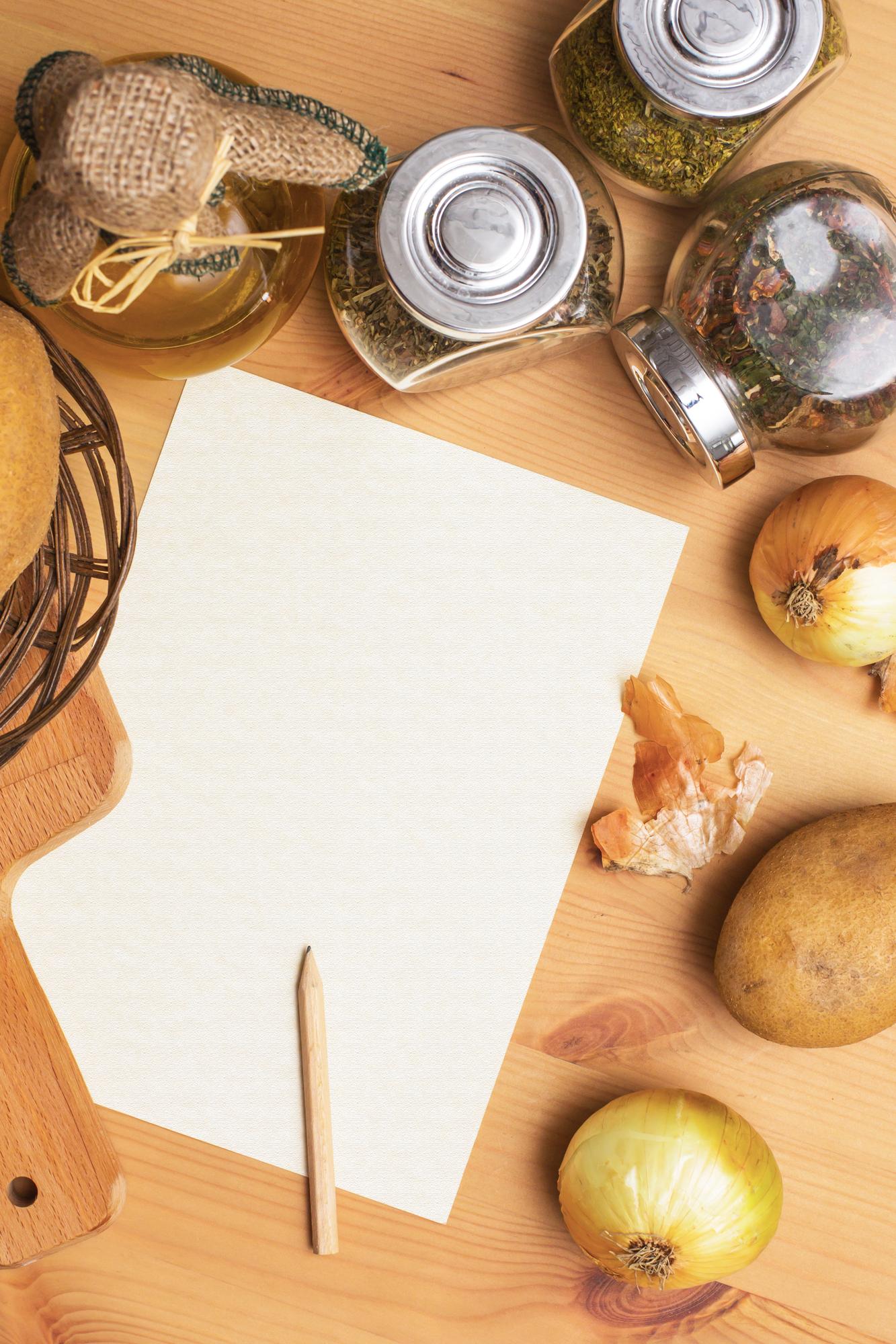 Monthly subscription stationery and recipe booklet