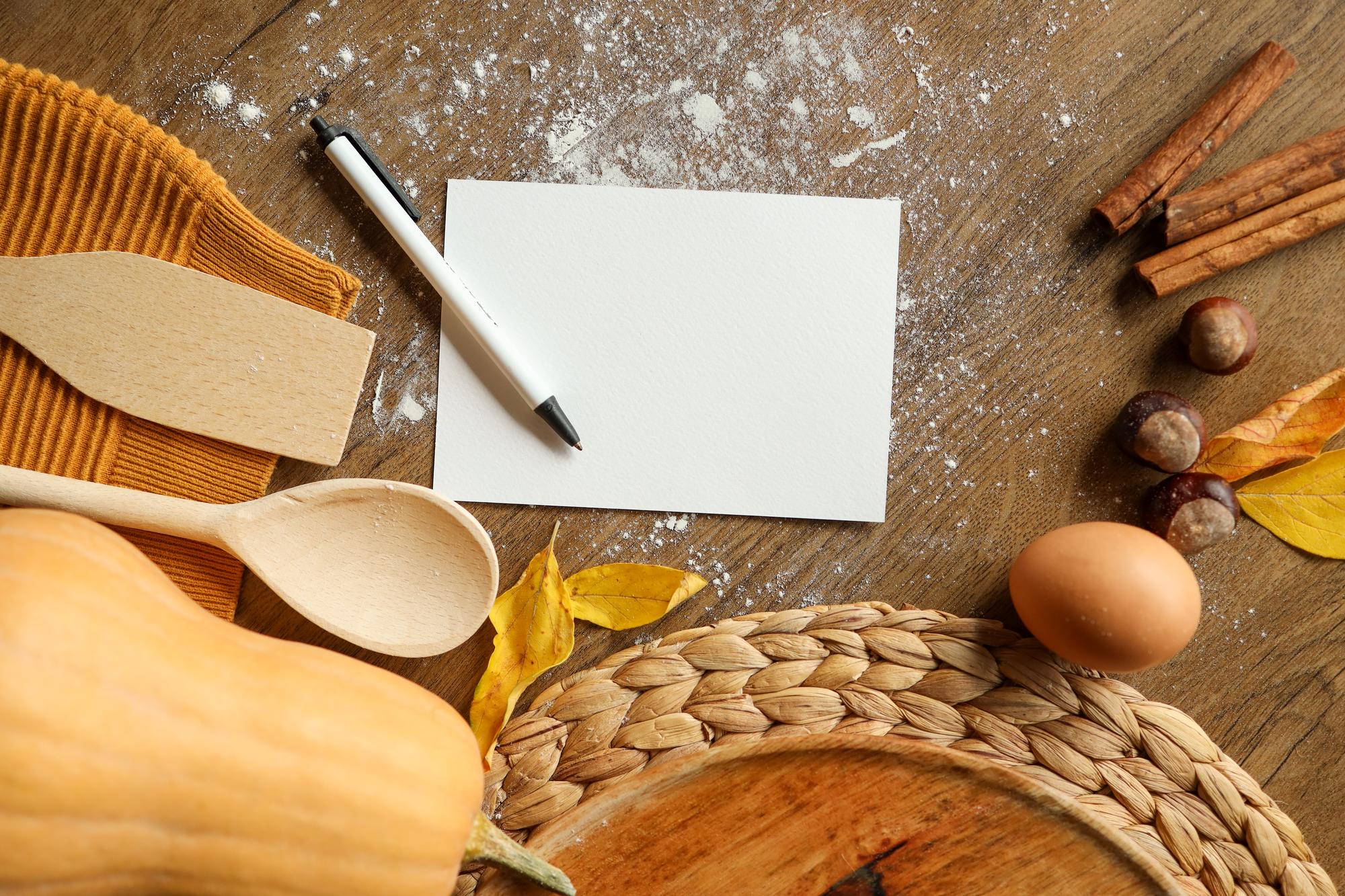 Printed recipe booklet on counter